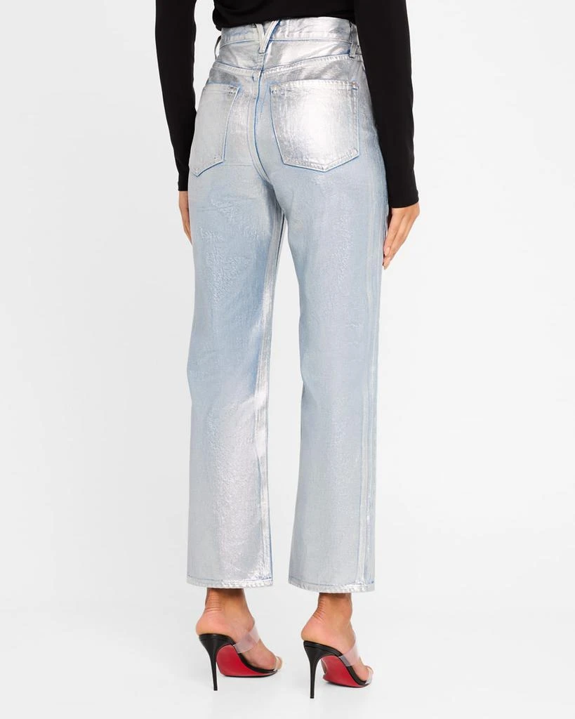 VERONICA BEARD Daniela High-Rise Ankle Straight Metallic Jeans 3