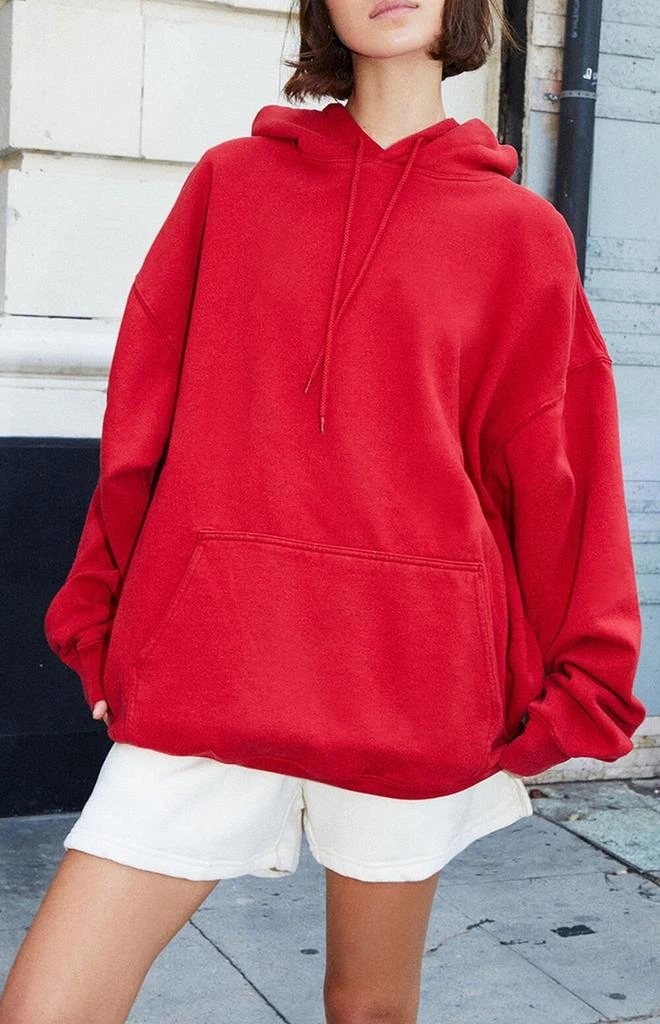 John Galt Red Christy Oversized Hoodie 1
