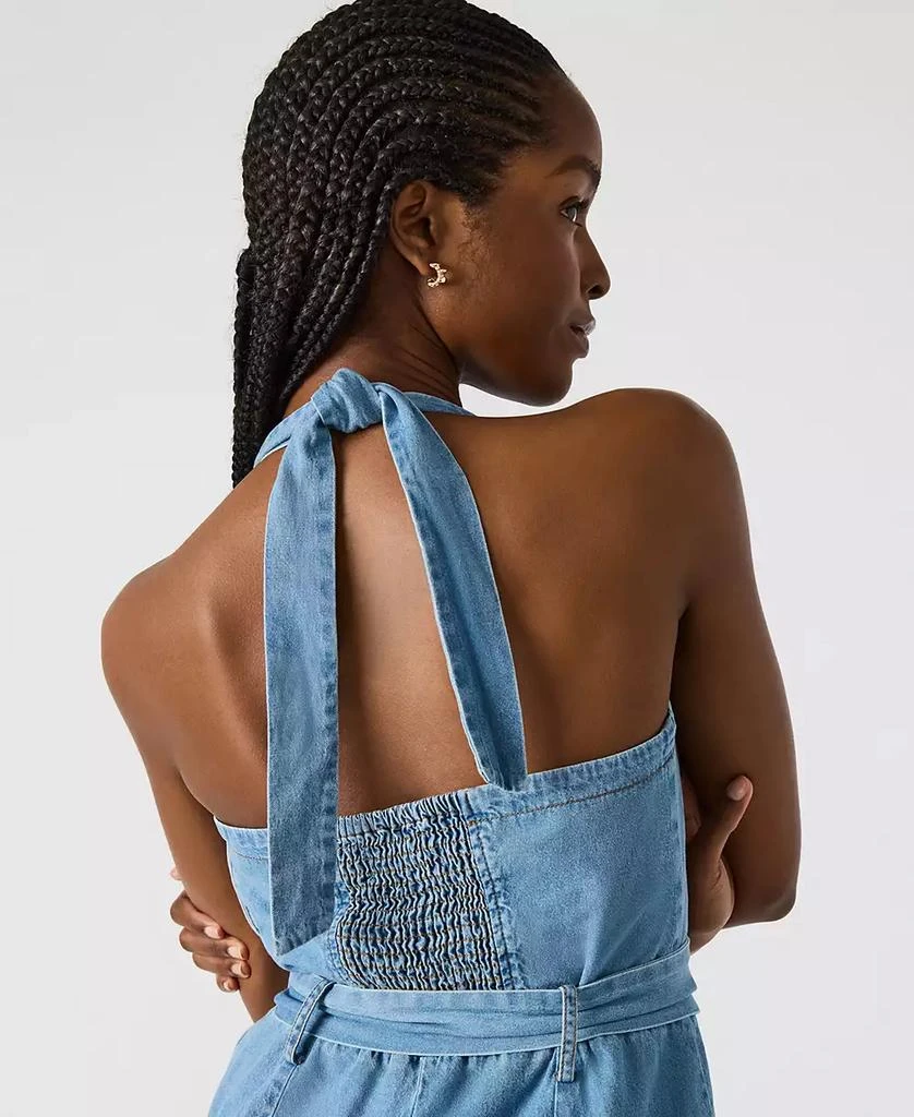 Steve Madden Women's Artie Denim Halter Jumpsuit 5