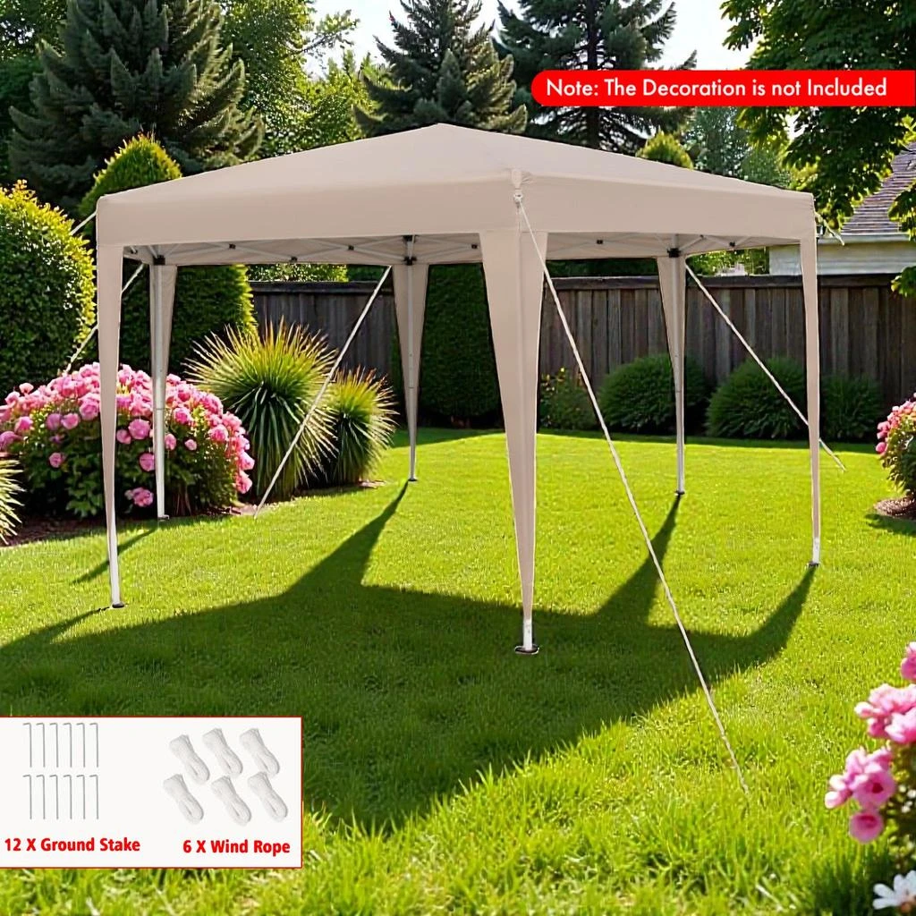 Hivvago 13 x 11.5 Ft Quick Setup Hexagonal Shelter with Adjustable Height and Stylish Leg Covers 2