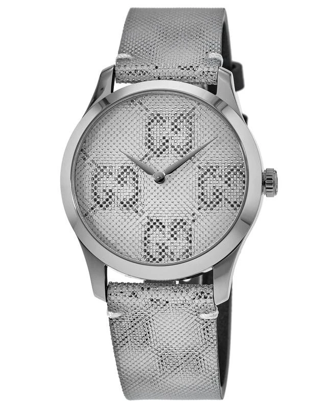 Gucci Gucci G-Timeless GG Motif Hologram Leather Strap Women's Watch YA1264058 1