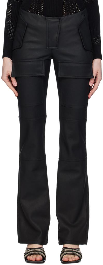 Misbhv Black Moto Faux-Leather Trousers
