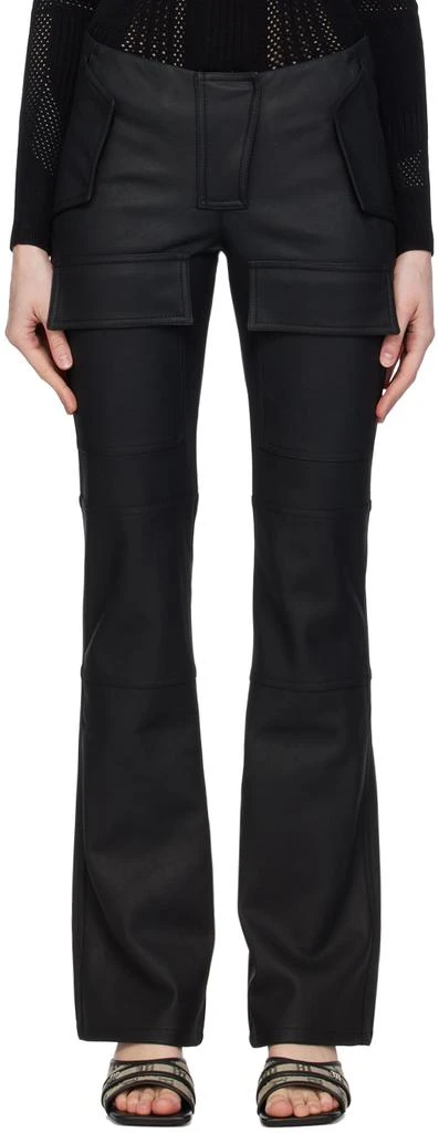 Misbhv Black Moto Faux-Leather Trousers 1