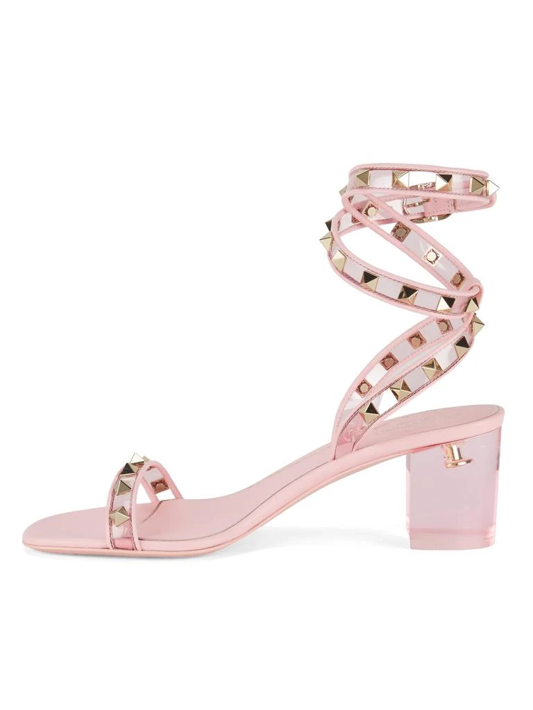 Valentino Rockstud 60MM Leather Ankle-Wrap Sandals 4