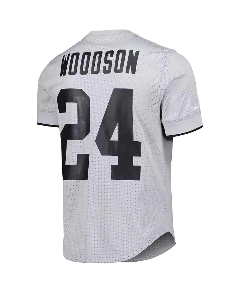 Mitchell & Ness Men's Charles Woodson Gray Oakland Raiders Retired Player Name and Number Mesh Top 2