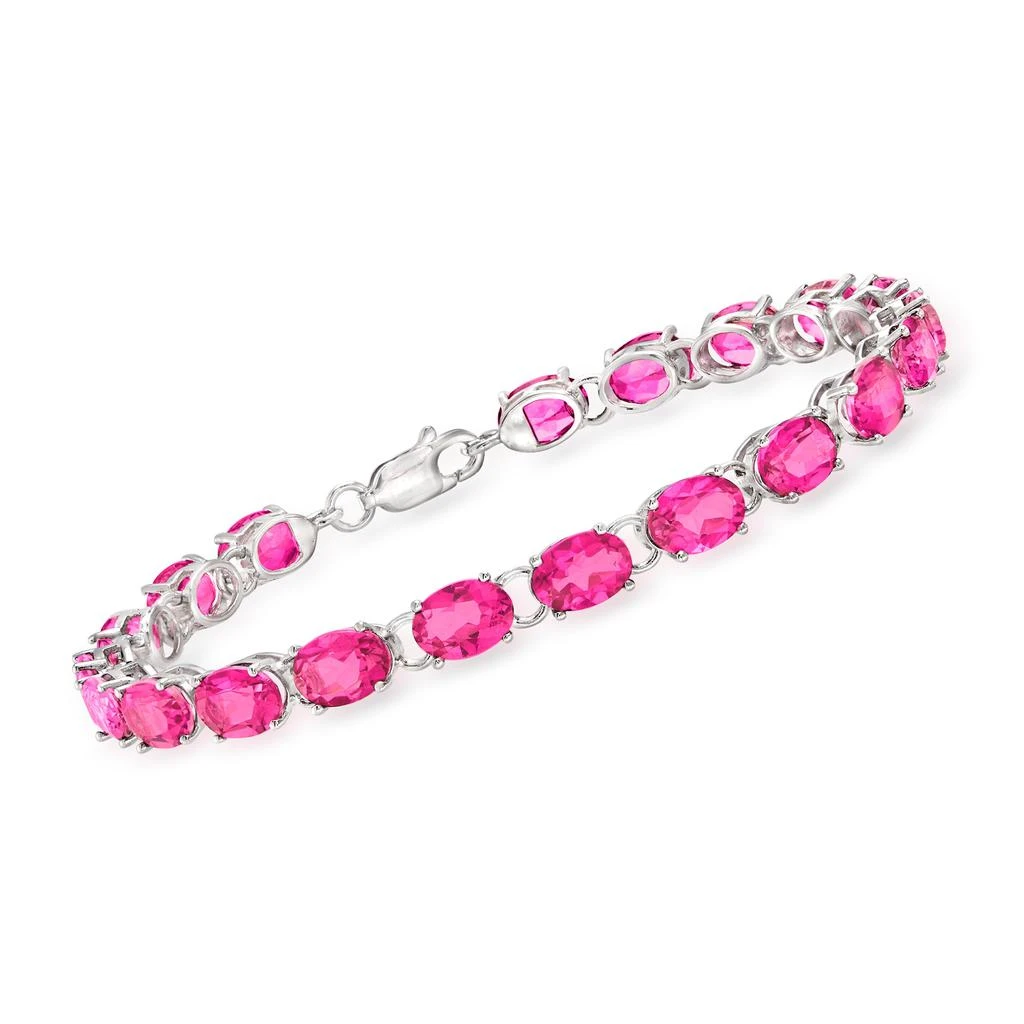 Ross-Simons Pink Topaz Tennis Bracelet in Sterling Silver 1