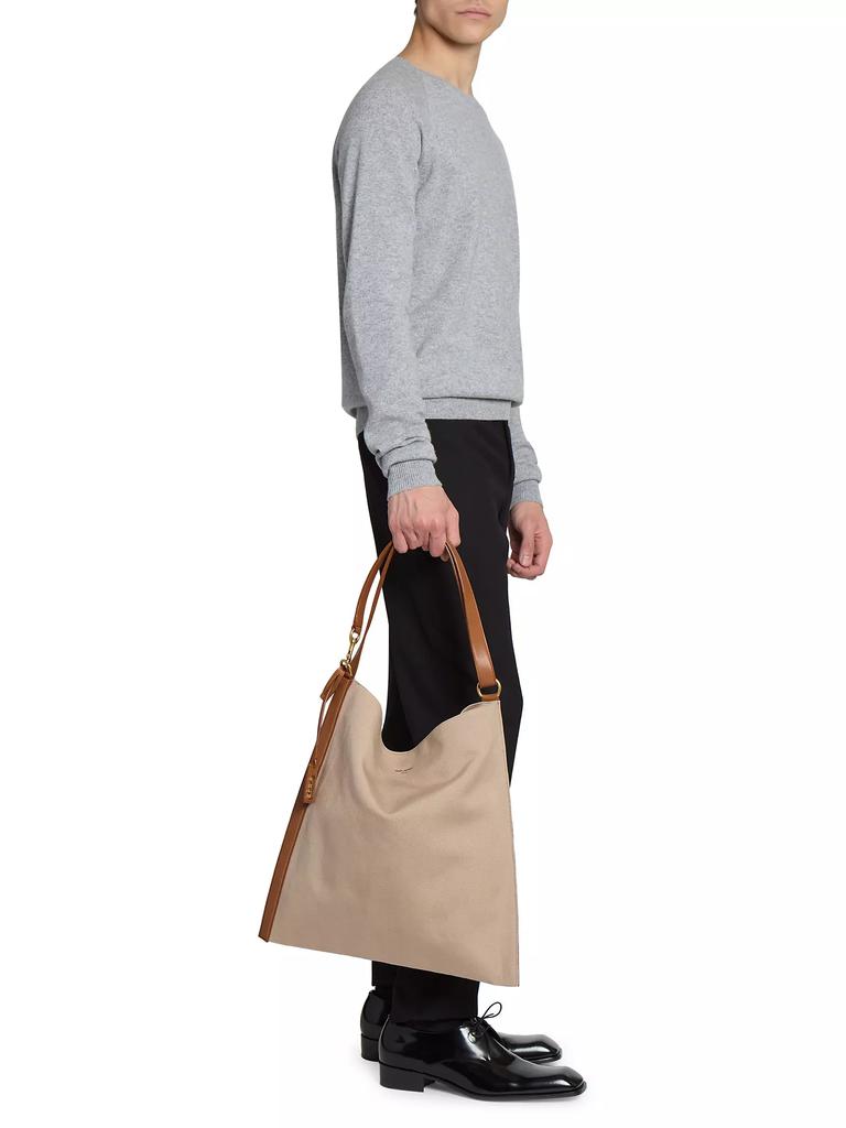 Saint Laurent Tote Bag in Canvas and Leather