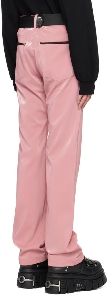99% IS Pink 'ATT1%TUDE' Always Glossy Faux-Leather Trousers 3