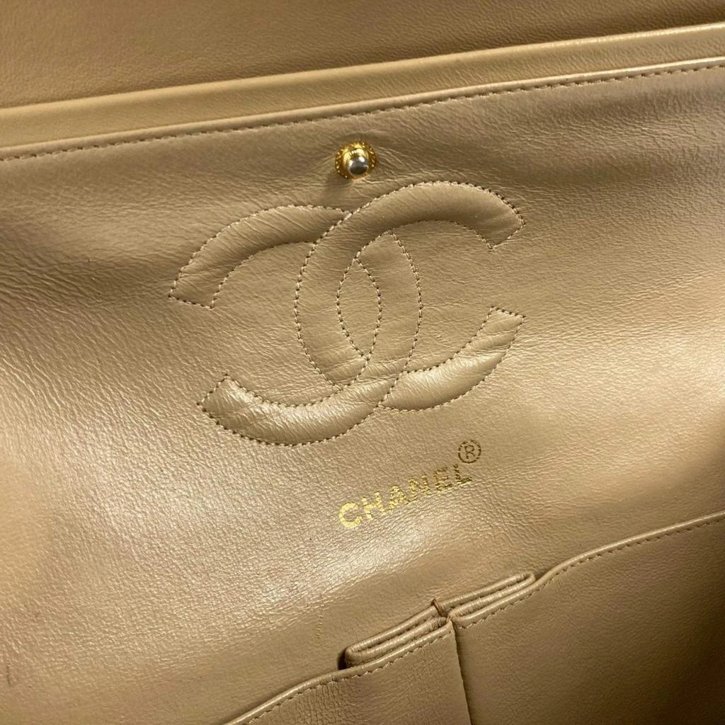 Chanel Chanel Beige Leather Medium Classic Double Flap Shoulder Bags 10