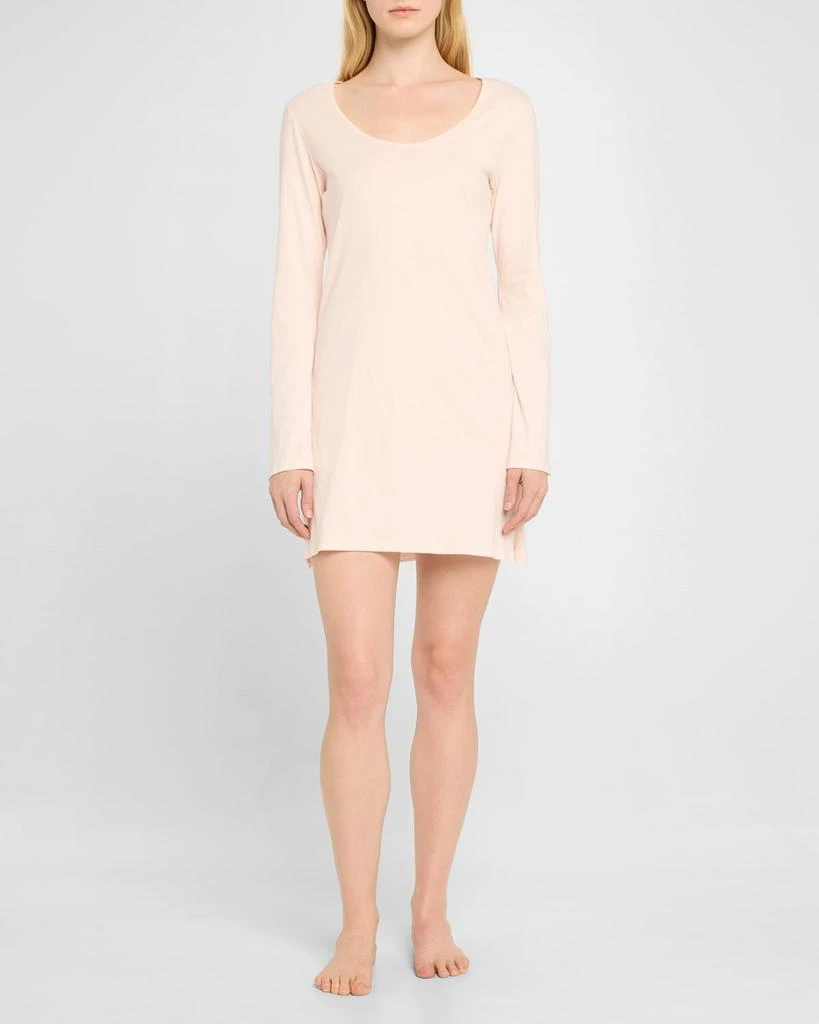 Skin Carmine Long-Sleeve Cotton Sleepshirt 2