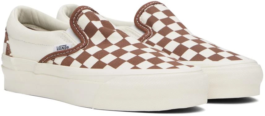 Vans Off-White & Brown Premium Slip-On 98 Sneakers 4