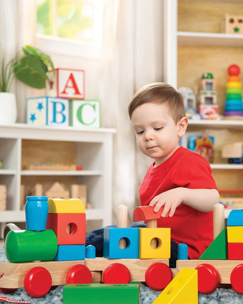 Melissa & Doug Wooden Jumbo Stacking Train Classic - Ages 2+ 2