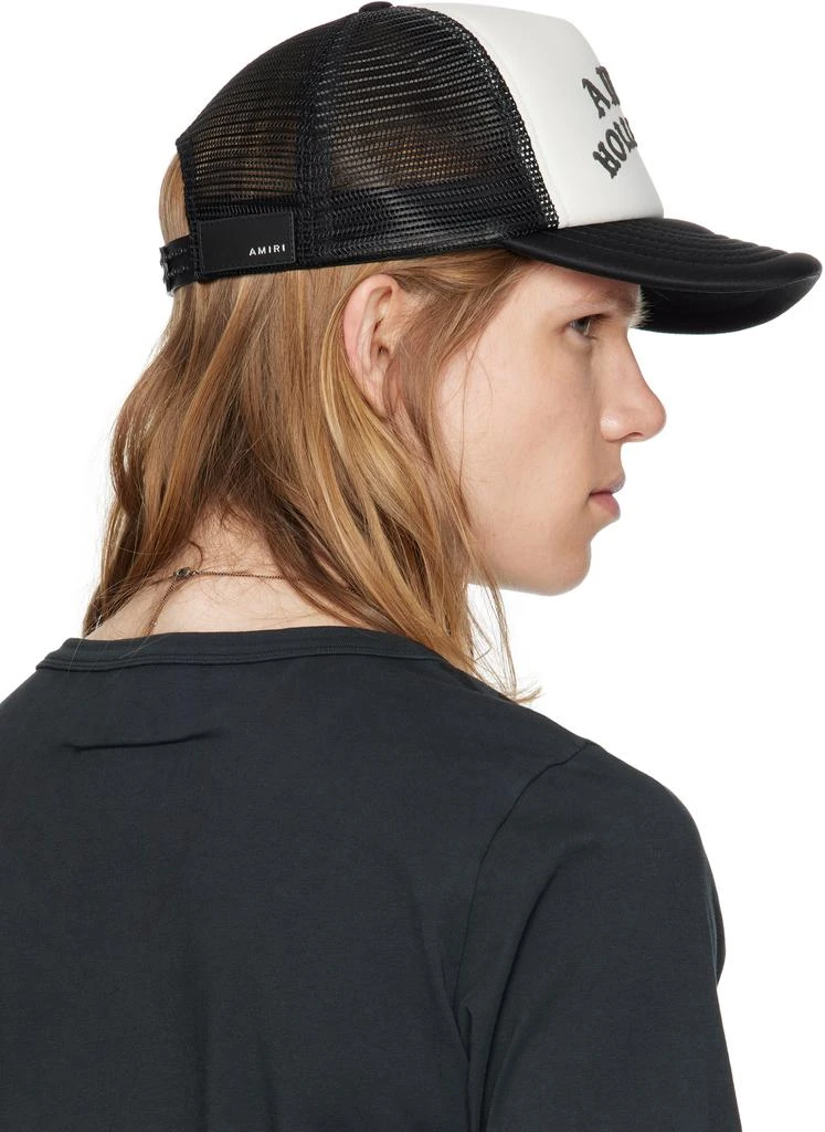 AMIRI White Embroidered Logo Baseball Cap Men\'s and Women Black Trucker Sun Hat Amiri Stars Trucker Baseball Snapback Cap Hat Black White  main image 4