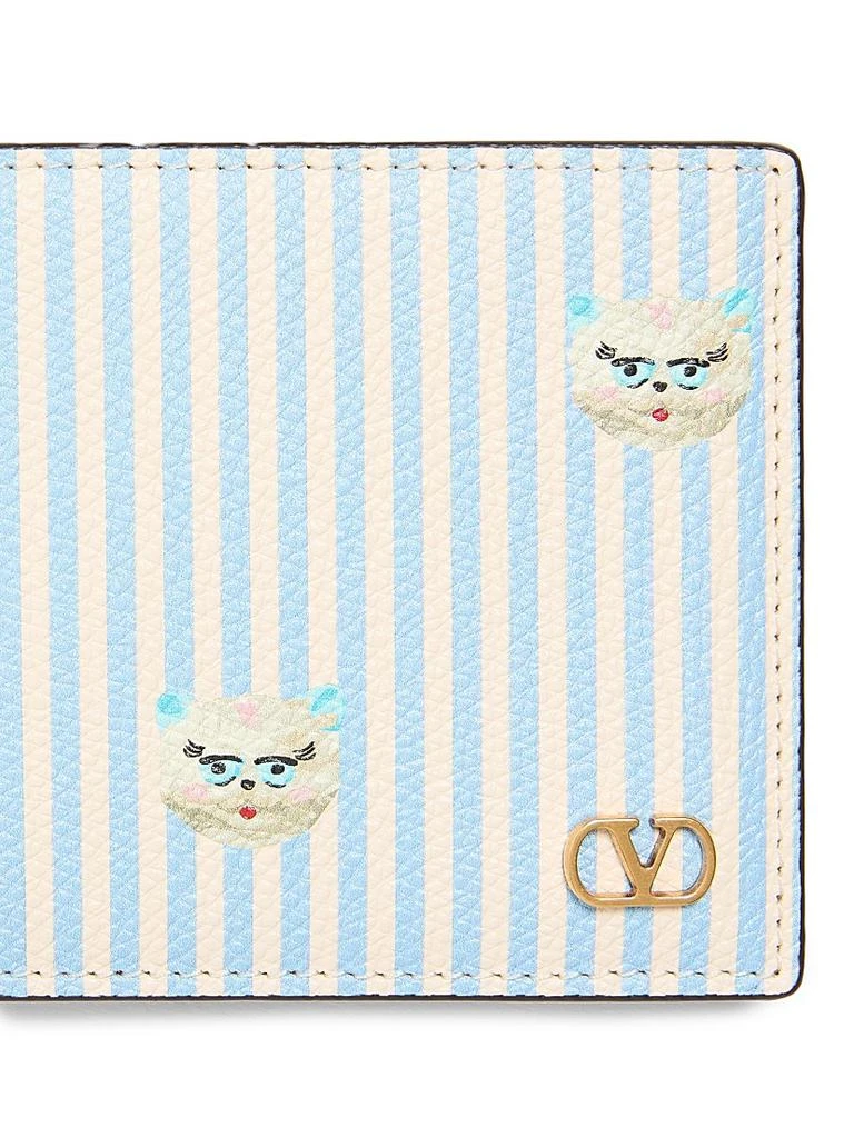 Valentino VLogo Signature Wallet in Grainy Calfskin with Le Chat De La Maison Print 4