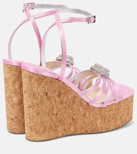 Mach & Mach Double Heart satin sandals 2