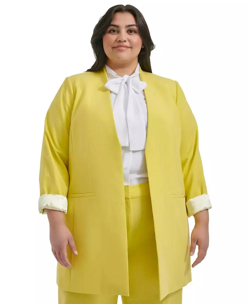 Calvin Klein Plus Size Solid Open Front Topper Jacket 1
