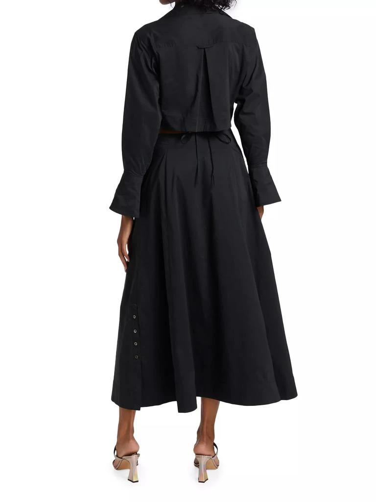 Jonathan Simkhai Alex Pleated Poplin Cut-Out Maxi Shirtdress 5