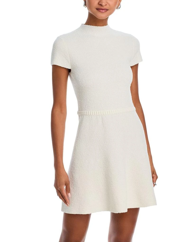 AQUA Bouclé Mock Neck Mini Dress 3