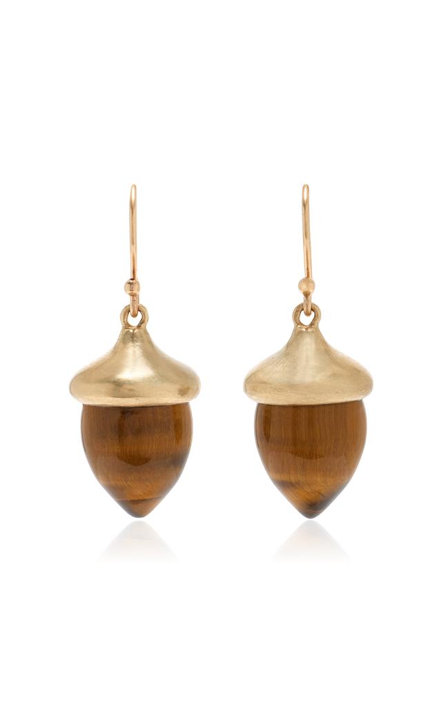 Annette Ferdinandsen Annette Ferdinandsen - 14K Gold Tiger's Eye Earrings - Brown - OS - Moda Operandi - Gifts For Her