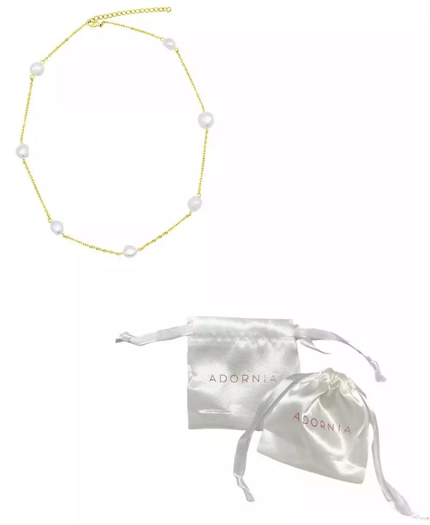 ADORNIA Tarnish Resistant 14K Gold-Plated Adjustable Station Cultured Freshwater Pearl Necklace 2