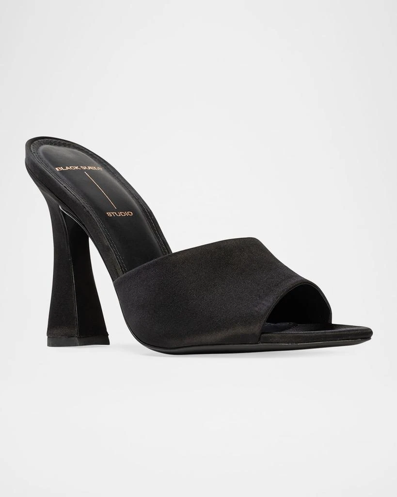 Black Suede Studio Junie Leather Mule Sandals 3