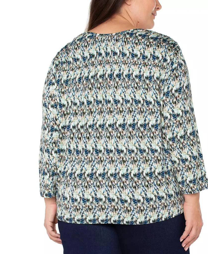Liverpool Liverpool Plus Size Printed 3/4-Sleeve V-Neck Top 2