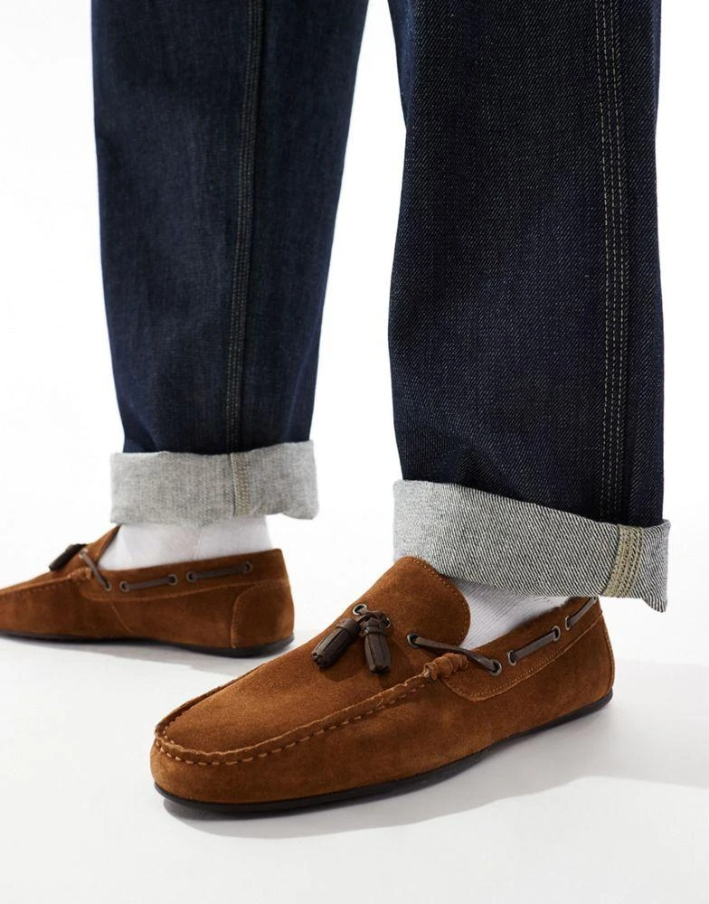 ASOS ASOS DESIGN driver loafers in tan suede 1