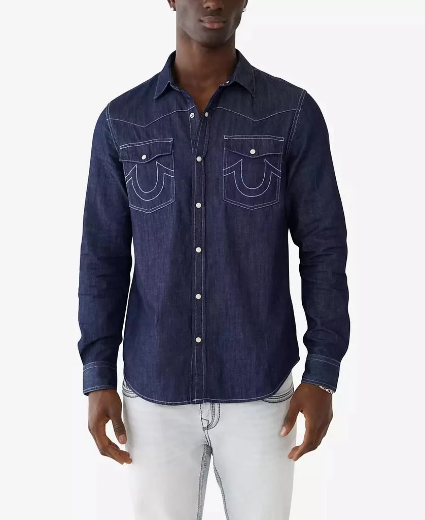 Men's Dark Wash Western Shirt – On Sale Now with Up to 31% Off