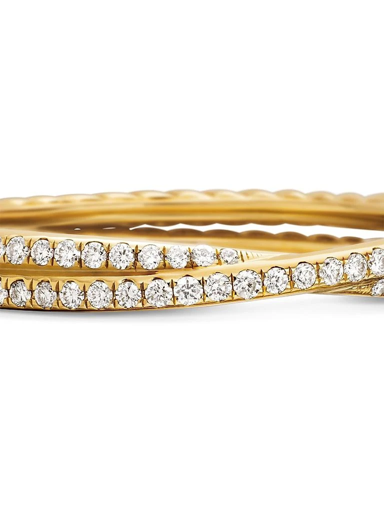 David Yurman DY Crossover Micro Pavé Band Ring in 18K Yellow Gold 7