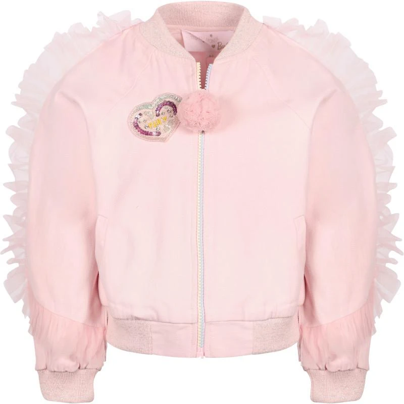 Tutu Du Monde Barbie tulle ruffle bomber jacket and hampton mesh skirt set in pink 2