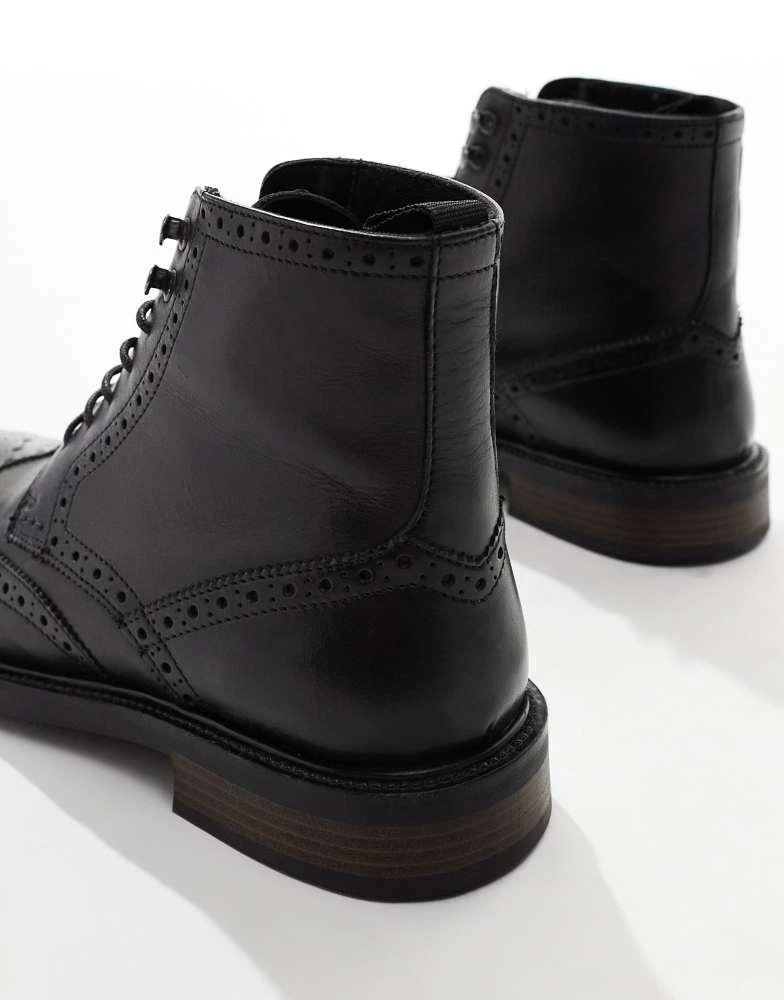 ASOS ASOS DESIGN lace up brogue boots in black leather 2