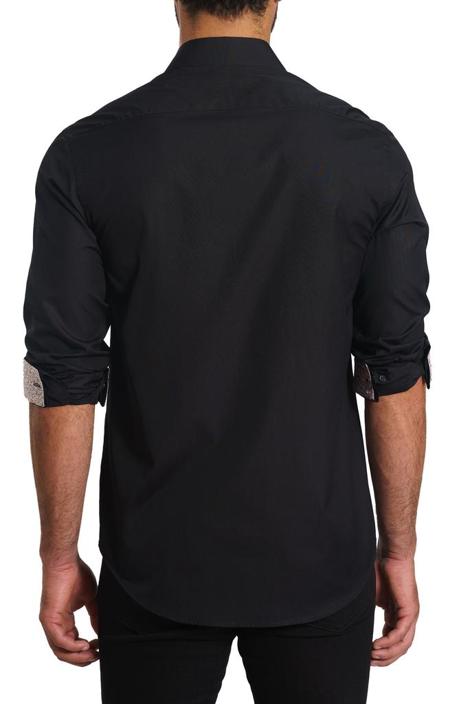 Jared Lang Trim Fit Solid Cotton Button-Up Shirt