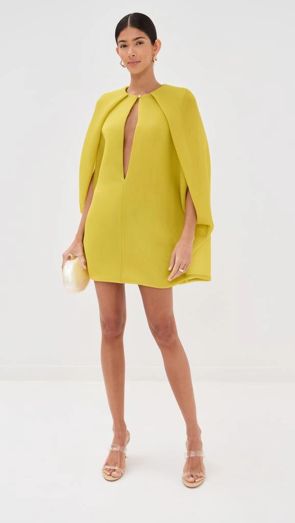 Brandon Maxwell The Juniper Deep V Cape Mini Dress 4