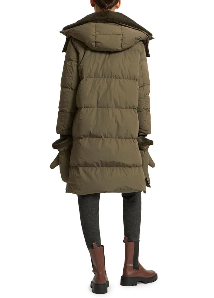 YVES SALOMON Long puffer coat made from a waterproof technical fabric with a mink collar 3