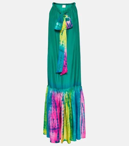 Anna Kosturova Tie-dye printed silk maxi dress 1