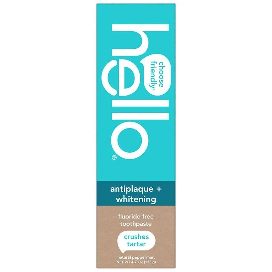 Hello Fluoride Free Toothpaste, Antiplaque + Whitening Tea Tree 7