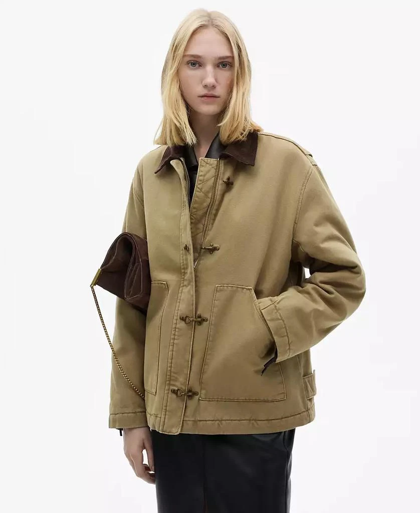 Mango Women's Contrasting Collar And Pockets Detail Parka Jacket 1