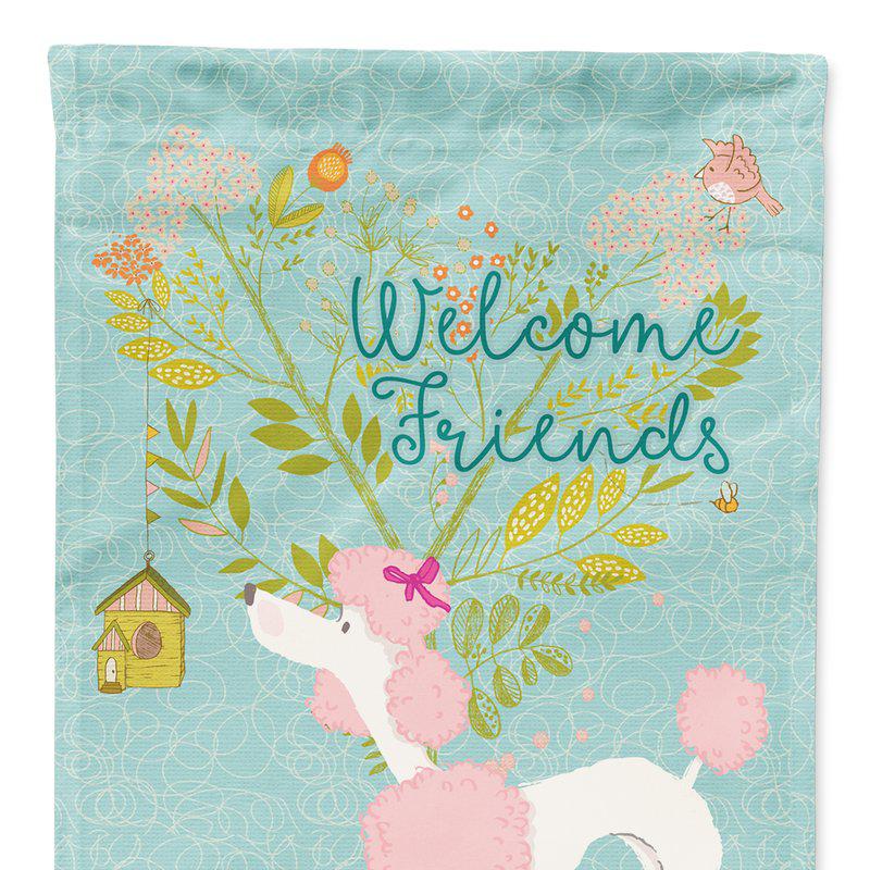 Caroline's Treasures 11 x 15 1/2 in. Polyester Welcome Friends Pink Poodle Garden Flag 2-Sided 2-Ply
