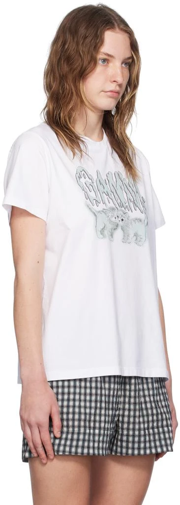 Ganni White Love Cats T-Shirt 2