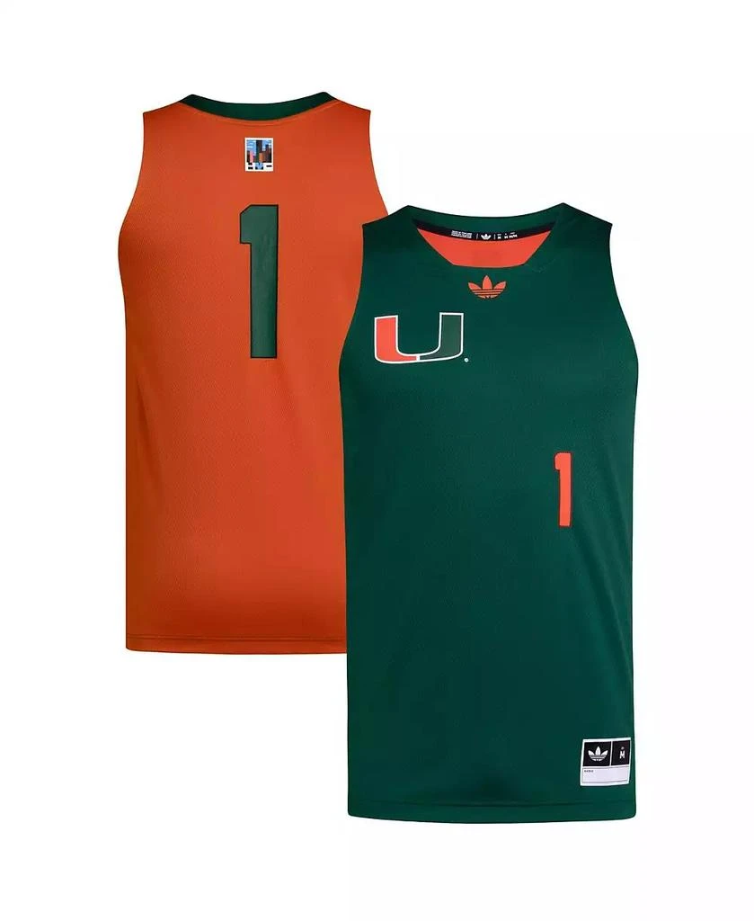 Adidas Men's 1 Green/Orange Miami Hurricanes Black History Month Basketball Jersey 1