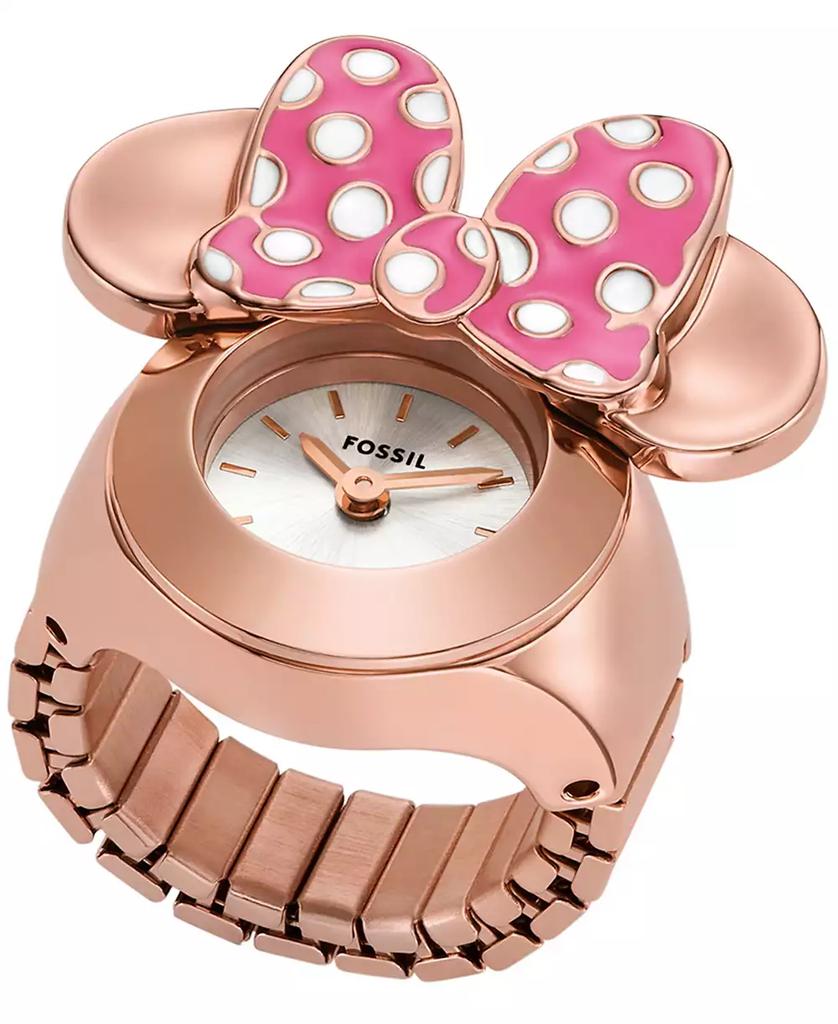 Fossil Women's Disney x Fossil Limited Edition Two-Hand Rose Gold-Tone Stainless Steel Watch Ring 16mm