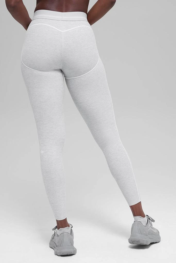 Alo 7/8 High-Waist Alosoft Heart Throb Legging - Athletic Heather Grey/White 4