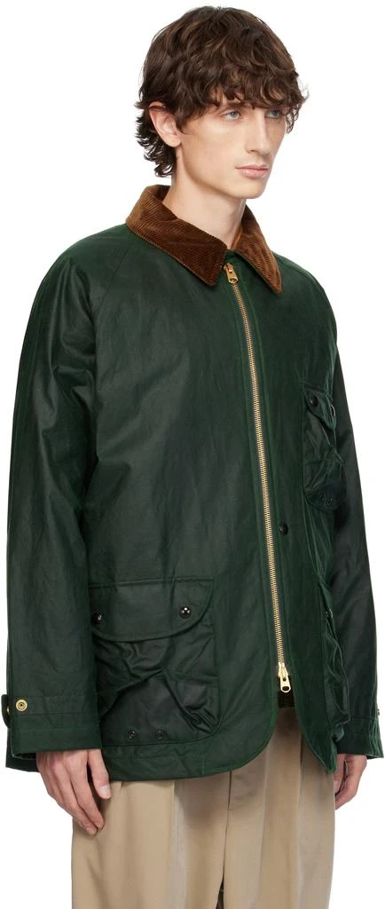 Drake's Green Waxed Coverall Jacket 2