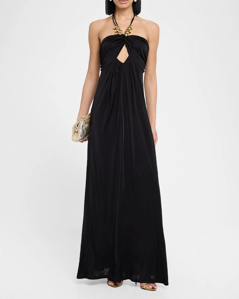 green emerald velvet dress Foil Jacquard One Shoulder A Line Dress with Keyhole Petite / 2 / Champagne