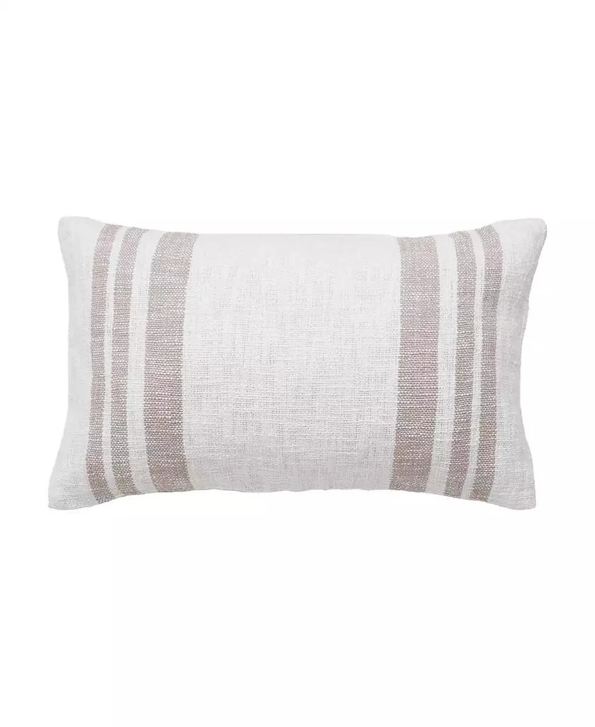 carol 
frank Morgan Dune Woven Striped Chambray Luxury Premium Spring 
Summer Rectangle Accent Pillow, 14" x 22"