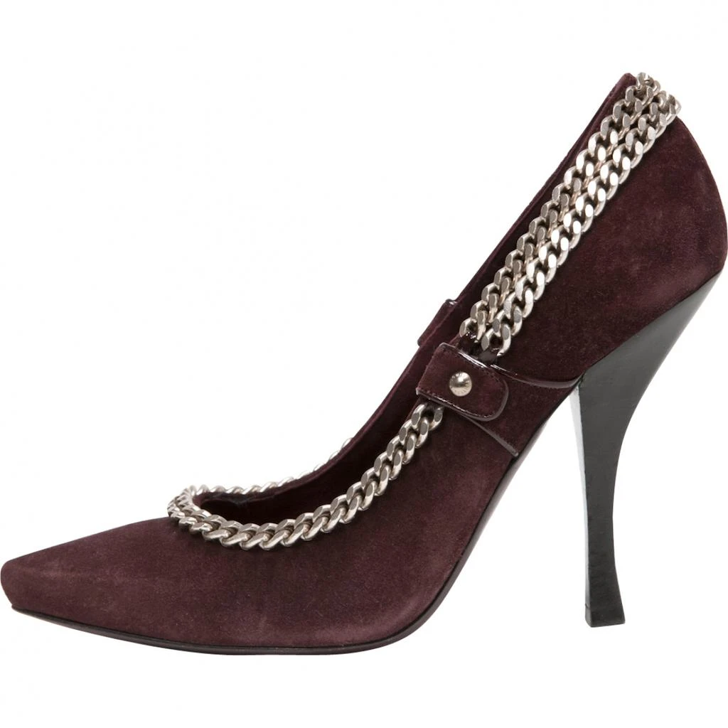 Louis Vuitton Louis Vuitton Burgundy Suede Heels 1
