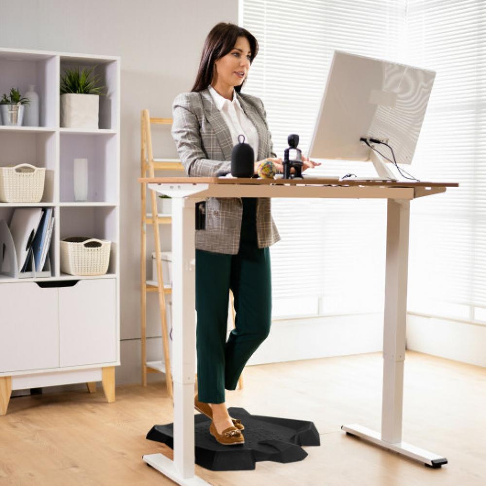 Hivvago Portable Anti-Fatigue Standing Mat with Massage Points and Diverse Terrain-Black
