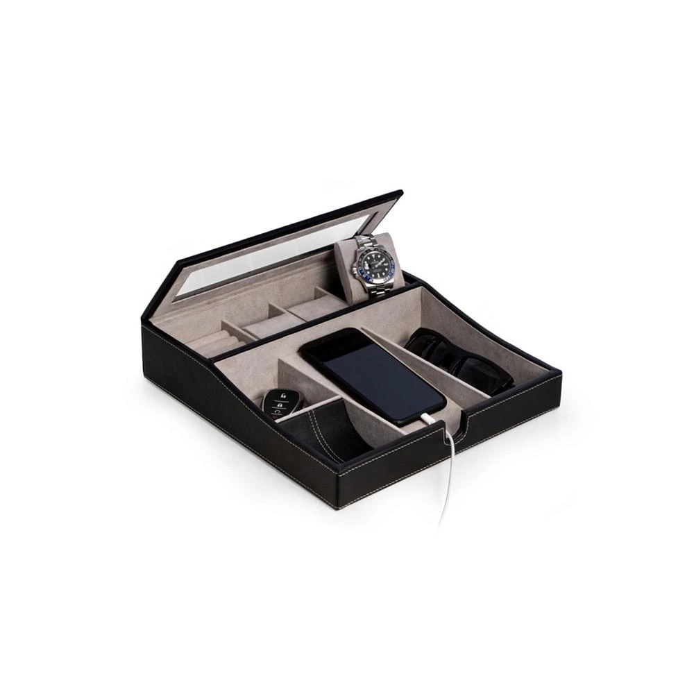 Bey-Berk Valet Tray with Multi-Compartment Storage 1