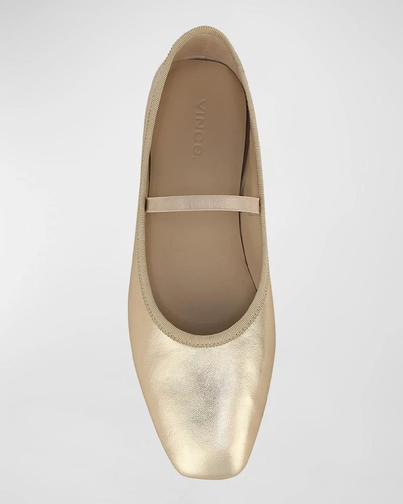 Vince Metallic Mary Jane Ballerina Flats 4