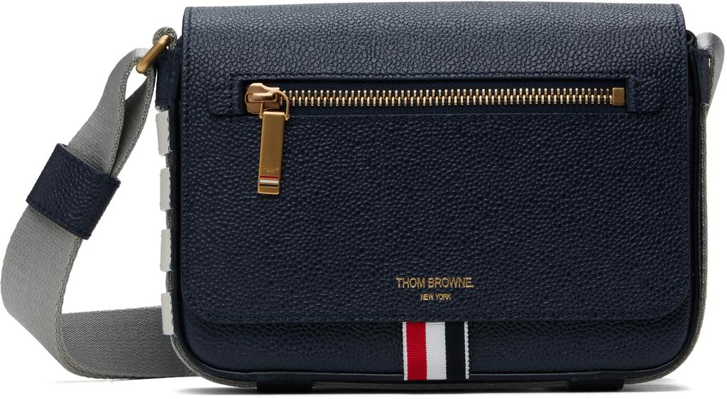 Thom Browne Pebbled Leather Reporter Bag - Shoulder Bags